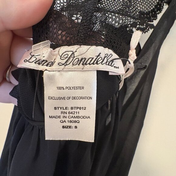 Linea Donatella baby doll style lingerie size S Black Lace - Picture 6 of 10